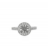 0.66 Cts. 18K White Gold Diamond Engagement Ring Setting With Halo